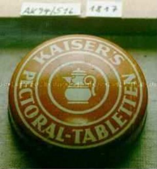 Automaten-Blechdose für "KAISER'S PECTORAL-TABLETTEN"