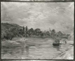 An der Pillnitzer Fähre : Dreher, Richard. An der Pillnitzer Fähre. Öl auf Leinwand; 54 x 68 cm. Dresden: Galerie Neue Meister 81/10