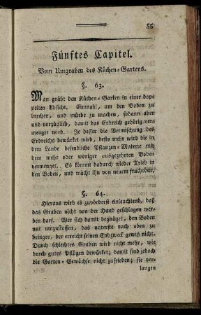 Fünftes Capitel. Vom Umgraben des Küchen-Gartens.