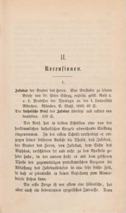 491-497 [Rezension] Schegg, Peter, Jakobus der Bruder des Herrn