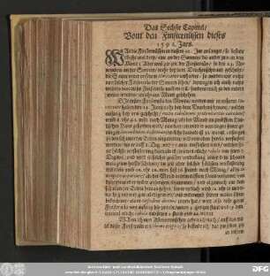 Das Sechste Capittel/ Vom den Finsternüssen dieses 1592. Jars.