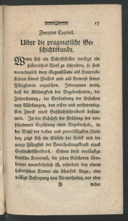 Zweytes Capitel. Uiber die pragmatische Geschichtskunde