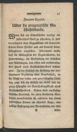 Zweytes Capitel. Uiber die pragmatische Geschichtskunde