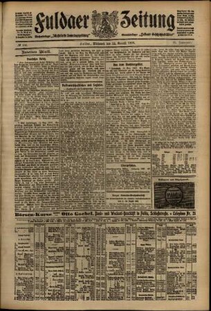Zweite Ausgabe vom Mittwoch, den 12. August 1908.