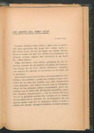 Las gentes del abra sucia : Al Félix Lima.
