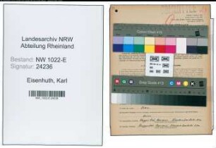 Entnazifizierung Karl Eisenhuth , geb. 09.02.1906 (Angestellter)
