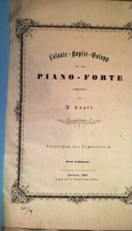 Lasaulx-Hopser-Galopp : für d. Pianoforte