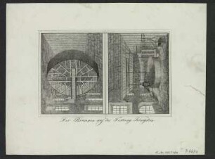 2 Abbildungen vom Festungsbrunnen auf Königstein, Lithografie, um 1840? : Brunnen auf der Festung Königstein. - [S.l.] , [um 1840?]. - 2 Darst. a. 1 Kunstbl. : Lithographie ; je 10 x 8 cm
