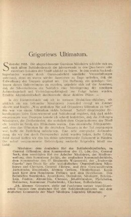 Grigoriews Ultimatum