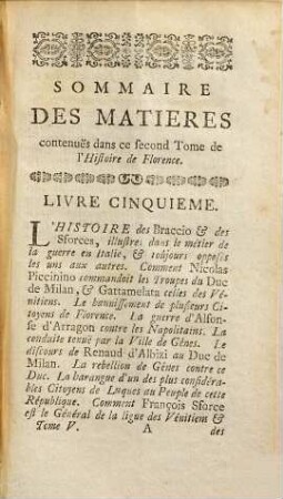 Oeuvres De Machiavel, 5. Contenant les quatre derniers livres de l'Histoire de Florence & quatre divers traités historiques & politiques