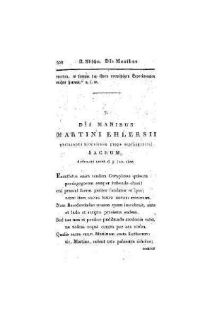 Dis Manibus Martini Ehlersii