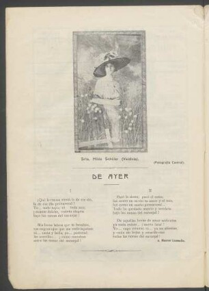 [Retrato fotográfico de] Srta. Hilda Schüler (Valdivia). : (Fotografía Central).