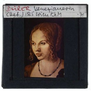 Dürer, Junge Venezianerin (Wien KhM GG_6440) : Detail