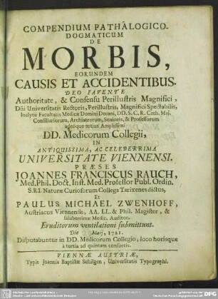 Compendium Pathologico-Dogmaticum De Morbis