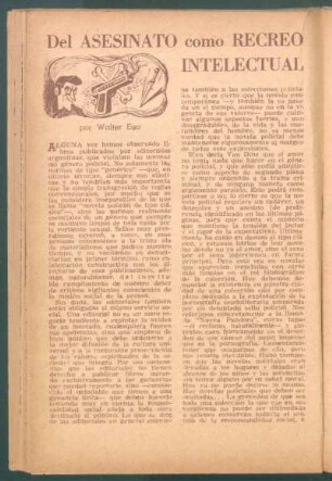 Del asesinato como recreo intelectual