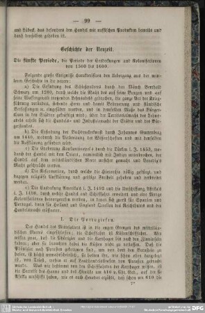 Die fünfte Periode, die Periode der Entdeckungen und Kolonisationen von 1500 bis 1600