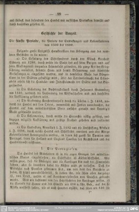 Die fünfte Periode, die Periode der Entdeckungen und Kolonisationen von 1500 bis 1600