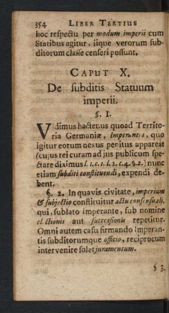 Caput X. De subditis Statuum imperii.