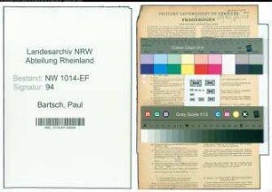 Entnazifizierung Paul Bartsch , geb. 07.05.1917 (Volkswirt)