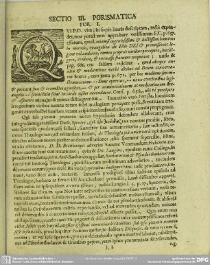 Sectio III. Porismatica