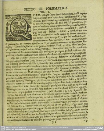 Sectio III. Porismatica
