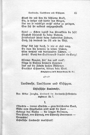 Landwehr, Landsturm und Schipper.