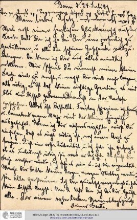 Postkarte vom 24.07.1907