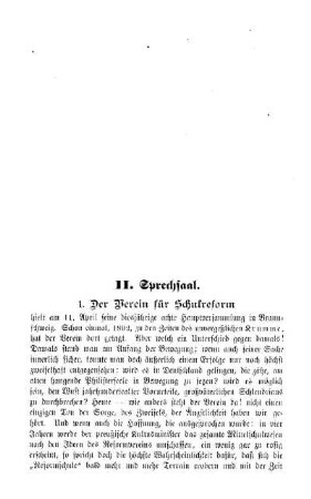 Der Verein für Schulreform : Sprechsaal
