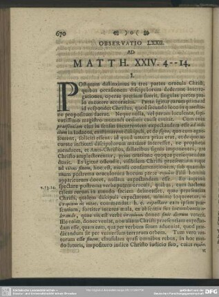 Observatio LXXII. Ad Matth. XXIV. 4 -- 14