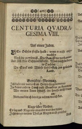 Centuria Quadragesima VIII.