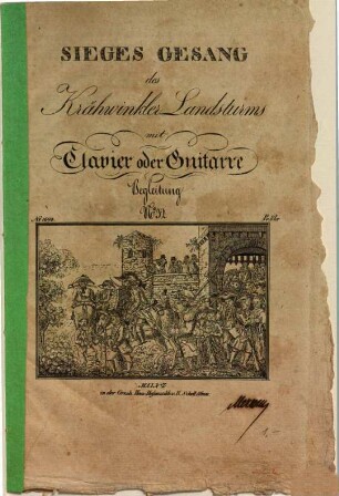 Sieges Gesang des Krähwinkler Landsturms : mit Clavier- oder Guitarre Begleitung
