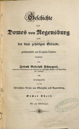 Geschichte des Domes von Regensburg und der dazu gehörigen Gebäude. 1