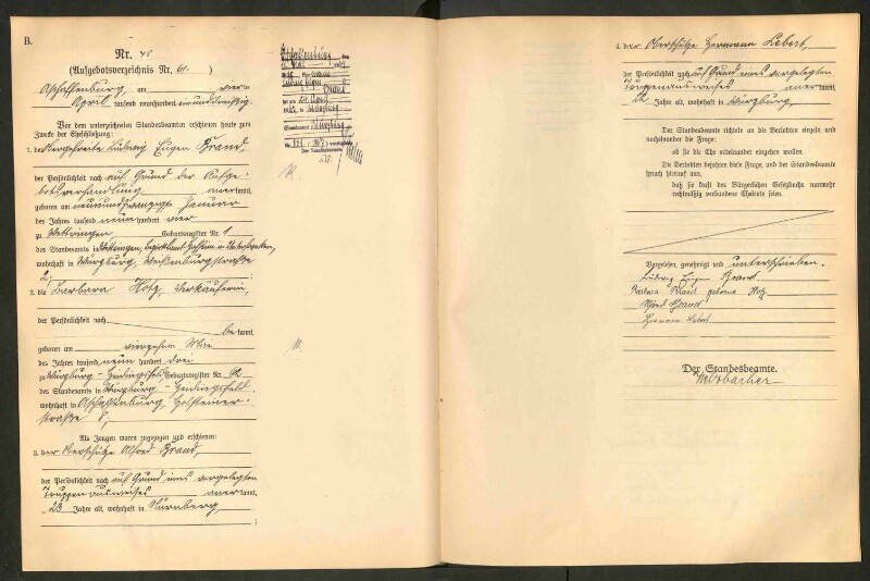 Standesamtsbuch der Stadt Aschaffenburg: Eheschließungen 252/1930 - 130/1931