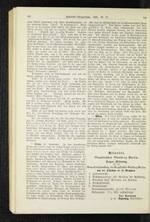 Osnabrücker Overberg-Verein : Tagesordnung für die Generalversammlung des Osnabrücker Overberg-Vereins am 14. Oktober cr. in Meppen