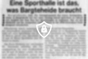 Eine Sporthalle ist das, was Bargteheide braucht