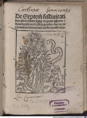 De septem festivitatibus gloriosissimae virginis Mariae