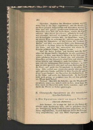 II. Chirurgische Operationen an den männlichen Geschlechtstheilen.