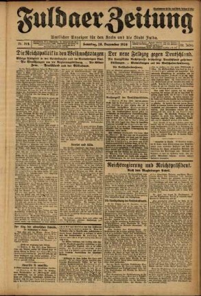 Erste Ausgabe vom Sonntag, den 28. Dezember 1924.