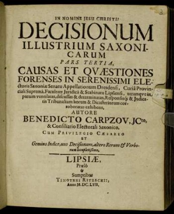 3: Decisiones Illustres Saxonicarum Pars .... 3