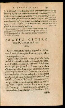 Oratio Ciceronis ad Quirites post reditum.