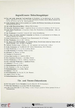 Angeschlossene Beleuchtungskörper (Nr. 792-819)