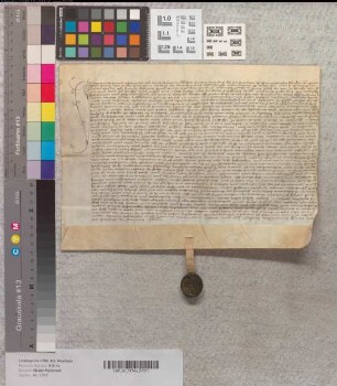 Der Richter Johann Wale, genannt Schyltmecker, zu Warendorf bezeugt den Verkauf eines Kamps bei der Spliethoverheyde mit Wiese an Abt Arnd und das Kloster Marienfeld durch Lorenz Eggerdes.