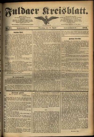 Ausgabe vom Dienstag, den 18. April 1905.