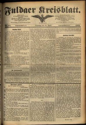 Ausgabe vom Dienstag, den 18. April 1905.