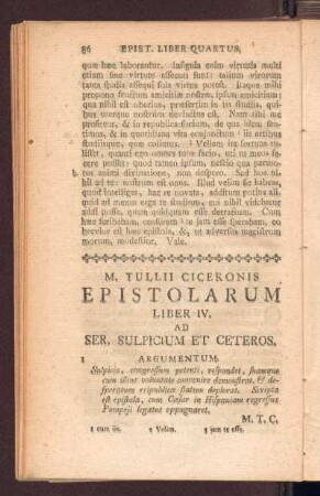 Liber IV. Ad Ser. Sulpicium Et Ceteros