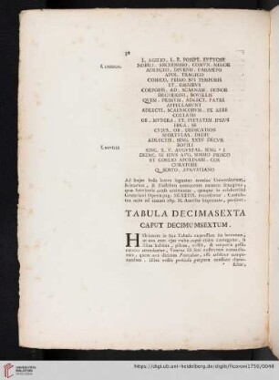 Tabula Decimasexta Caput Decimumsextum