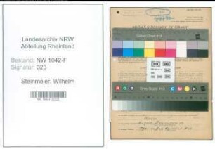 Entnazifizierung Wilhelm Steinmeier , geb. 29.07.1903 (Zollbeamter)