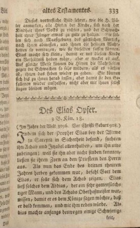 Des Elias Opfer. 3 B. Kön. 18.
