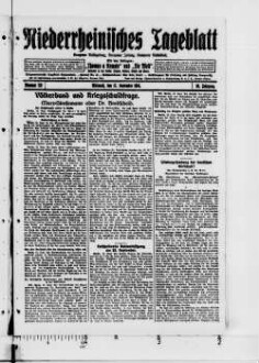 Niederrheinisches Tageblatt : Kempener Volkszeitung : Kempener Zeitung : Lobbericher Tageblatt : Heimatzeitung für den linken Niederrhein