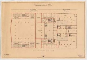 Kaufmannshaus, Köln: Bauabschnitt I, Grundriss Zwischengeschoss, Bauabschnitt II, Grundriss EG 1:200